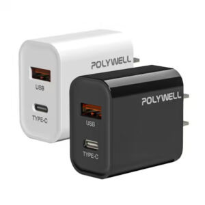 優果國際有限公司｜POLYWELL 寶利威爾 PD雙孔快充頭 20W Type-C充電器 豆腐頭 適用於蘋果iPhone